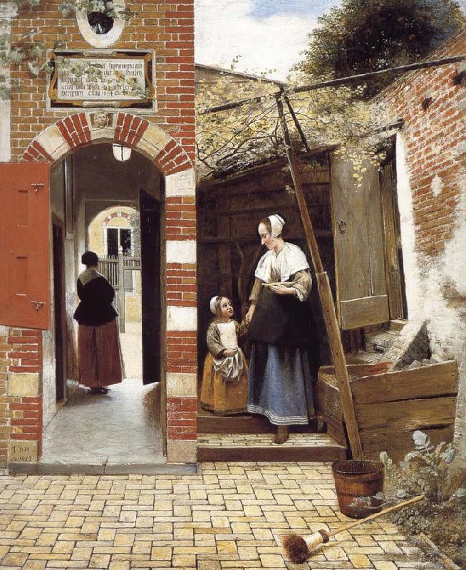 The Courtyard of a House in Delft, Pieter de Hooch